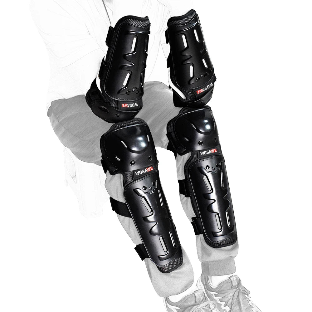 WOSAWE Sports Knee & Elbow Pads Motorcycle Knee Protection Ski Motocross Shin Guards Dirt Bike Off-road Cycling Knee Protector