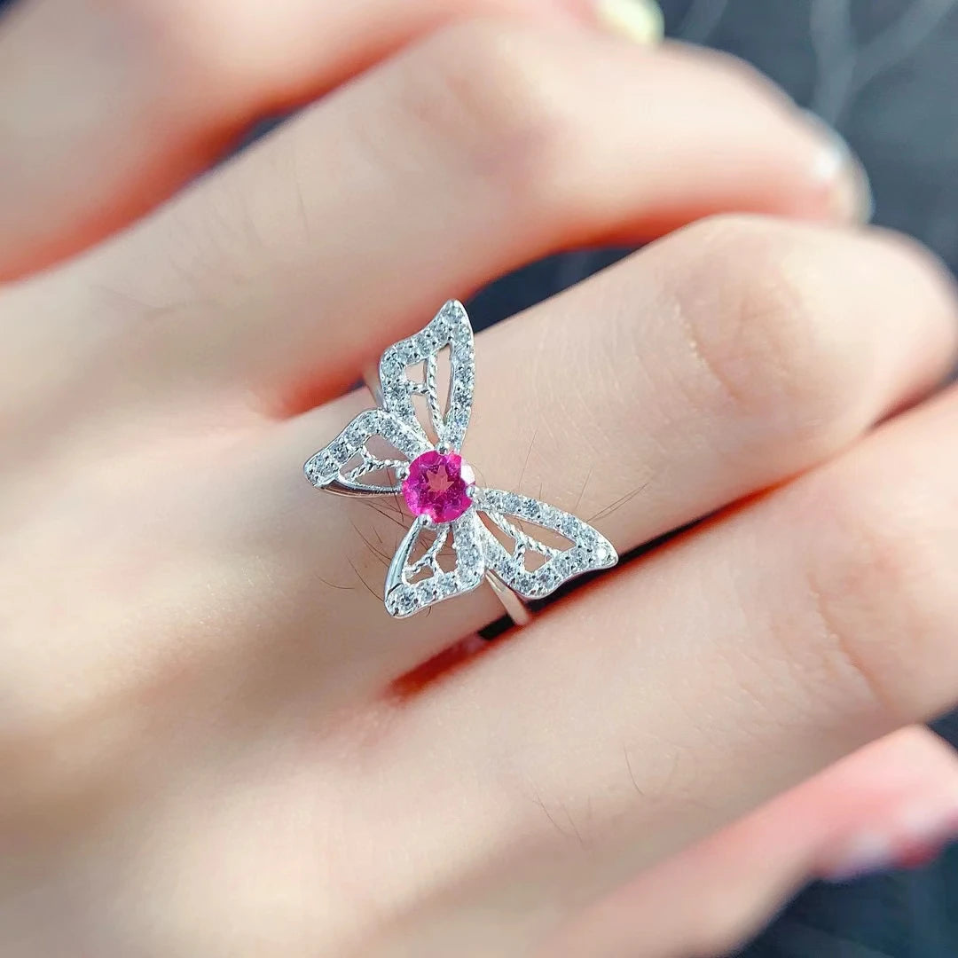 CoLifeLove CO2254 Schmetterlingring - 925 Silber 4mm 0,3ct