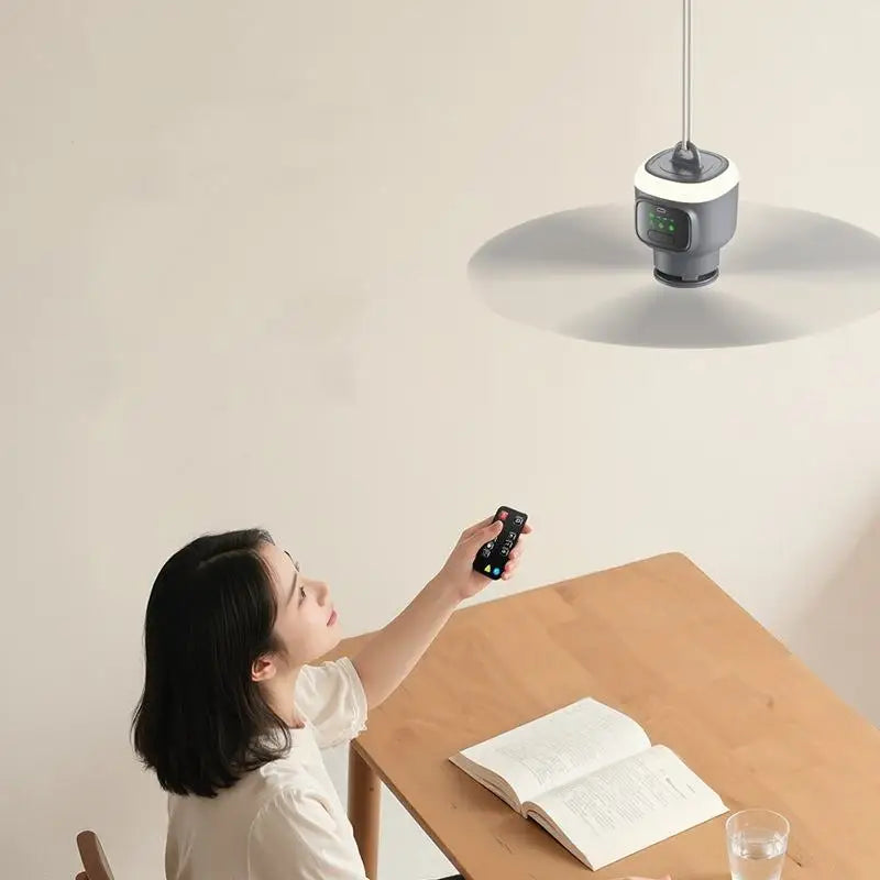 New Remote Control Mini Ceiling Fan USB Wireless Cooling Fan 12000mAh Portable LED Night Light Camping Fan with USB Ceiling Fan
