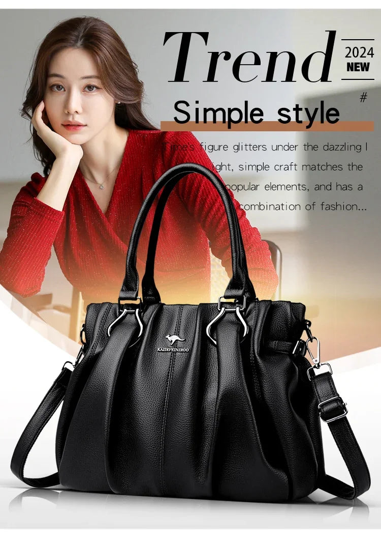 Genuine Brand Tote Bag Luxury Handbags for Women Mom Shoulder Crossbody Hand Bag Designer High Quality Soft Pu Leather Commuting