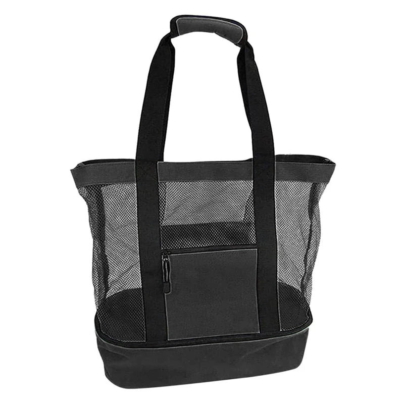 Heat Preservation Picnic Beach Bag Women Mesh Transparent Double-layer Swim Storage High Capacity Shopping Waterproof Bags Tote