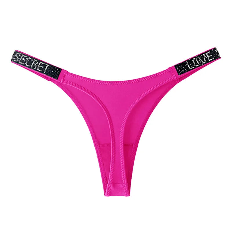 Damen-Unterwäsche 2025: TWTZQ Low Waist Sexy Panties Women Thongs Rhinestones Letter - Diamonds G-string Sports Thong Shorts Briefs T-back Fitness S-XL Collection