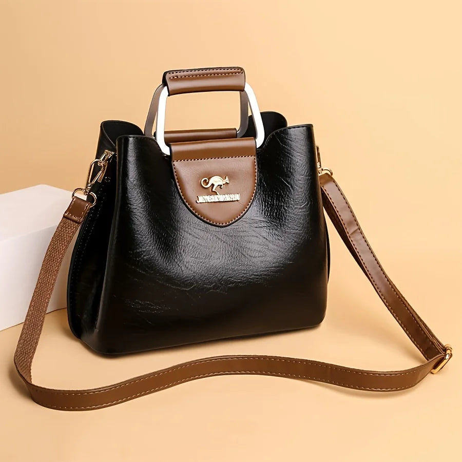 Premium Damen Mode Tote Tasche Mehrfach Taschen - Vintage Crossbody Täglich Handtasche - Handy Geldbörse
