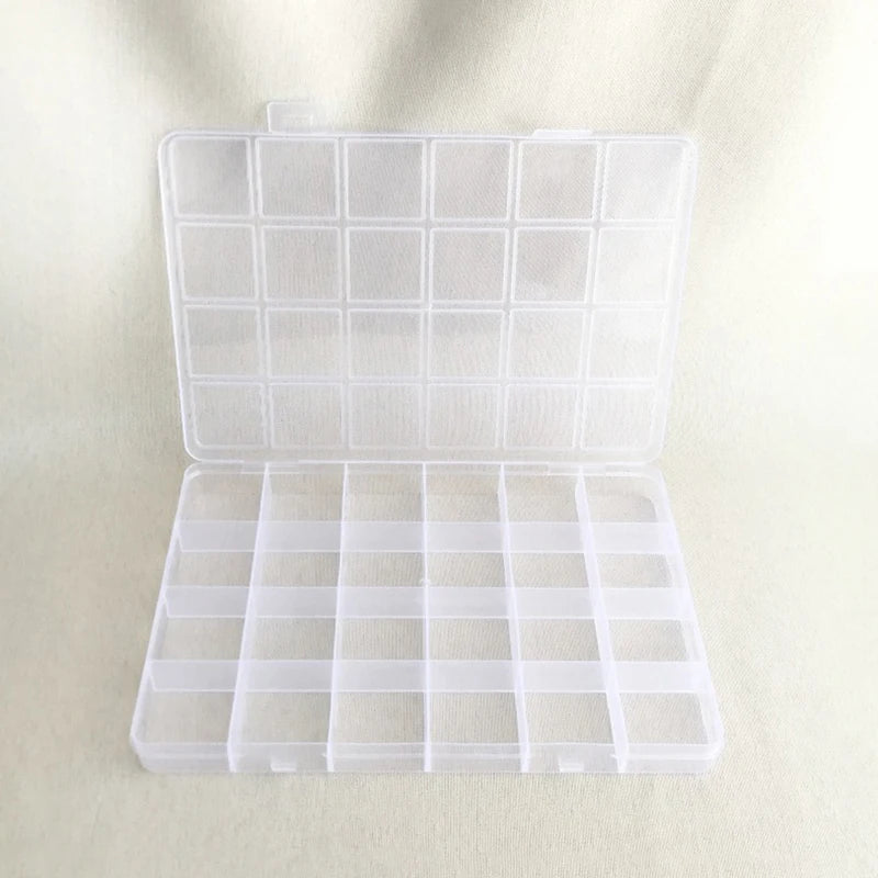 Praktisch 24 Gitter Fach Plastik Transparent Lagerung Box Schmuck Ohrring Perle Schraube Halter Koffer Display Organizer Container
