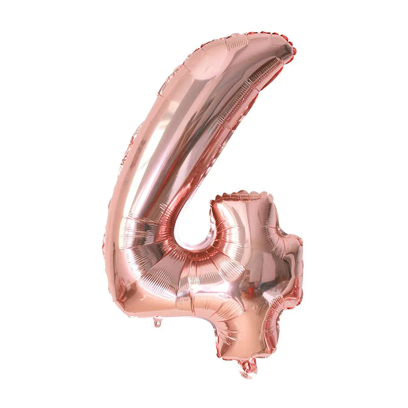 YONGSNOW 32Zoll Zahlenballon - Aluminiumfolie Rosegold