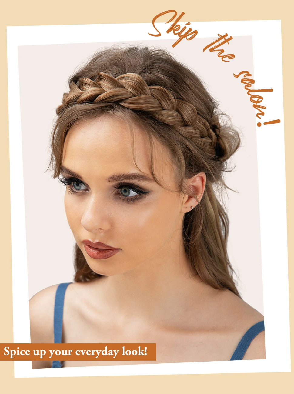 1 buc femei împletite manual elastice bandă de păr sintetice reglabile Premium extensii de păr accesorii de păr pentru împletituri de păr