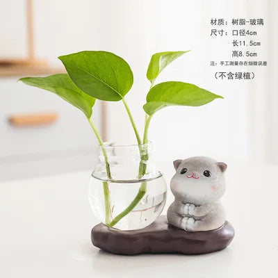Creative Hydroponic Plant Vase Glass Transparent Container Dish Water Planting Flower Pot Living Room Decoration Decoration