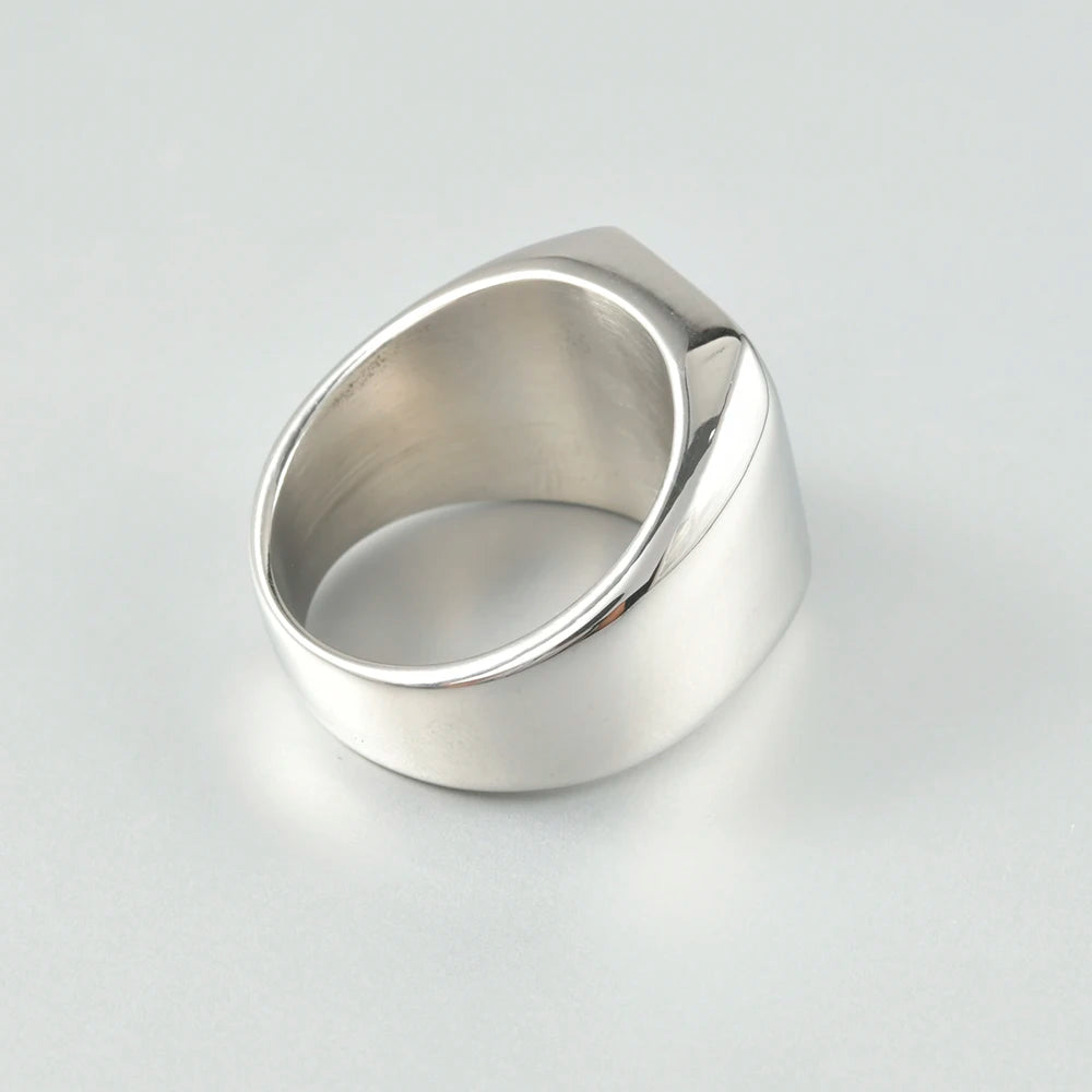 tajam BR231213 Glänzender Punk Ring - 316L Edelstahl 8mm