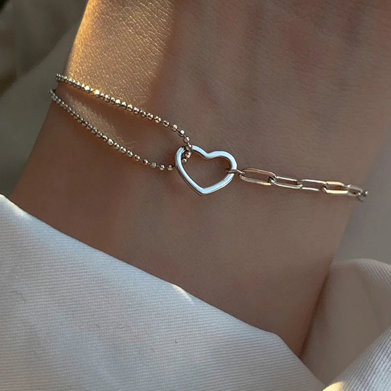 Luxus Kristall Armband für Damen - Mode Herz Charm Armbänder - Strass Bangle Braut Schmuck Accessoires Geschenke (Variante 2)