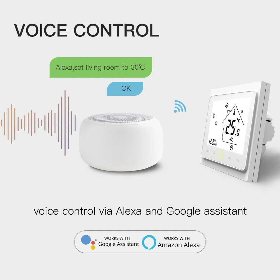 Smart-Thermostat 2025: MOES WiFi Wasser/Elektrische Fußbodenheizung - Gasboiler-Temperaturcontroller Smart Alexa Tuya Google Voice Zigbee-Sammlung