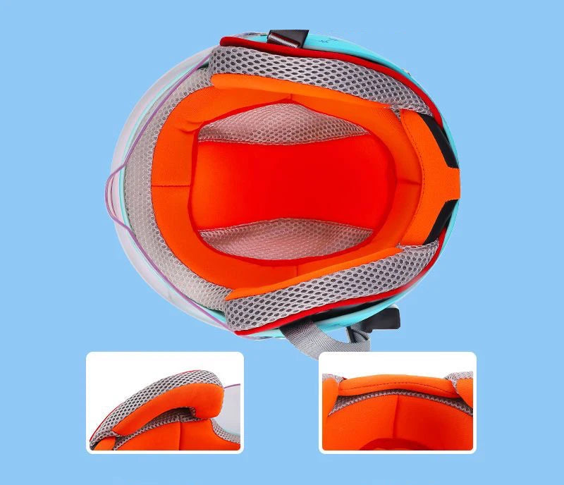 Childrens helmet For Kids 3~12 years child cartoon unicorn Motorcycle Motor Helmet Comfortable Motos Protective Safety Helmets