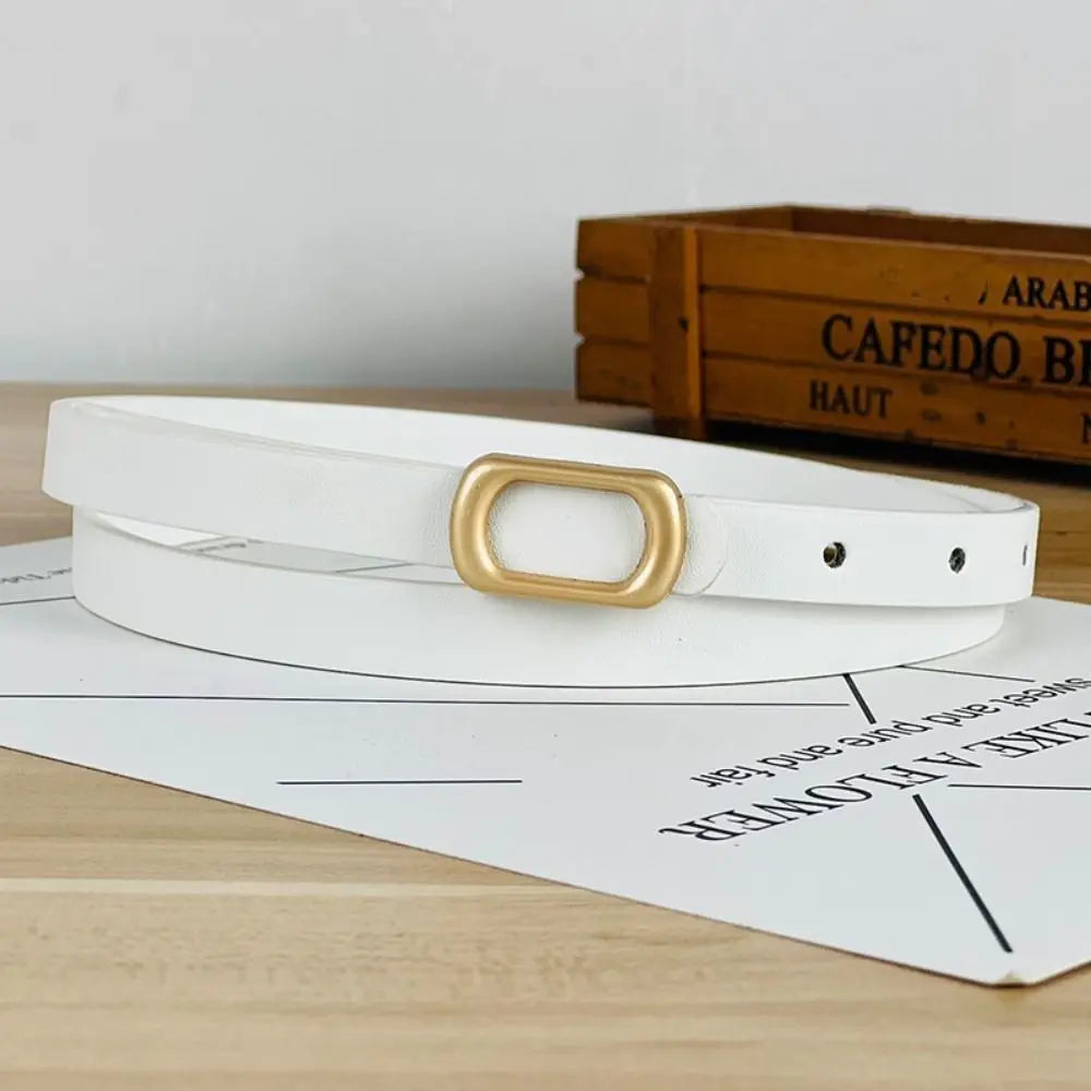 Luxury Design Leather Belt Casual Versatile Women Waistband Thin Waist Strap