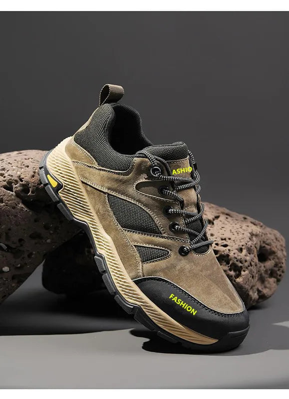 Men Sneakers Casual Breathable Hiking Walking Shoes Man Outdoor Fashion Leather Anti-slip Climbing Trekking Sneakers Footwears