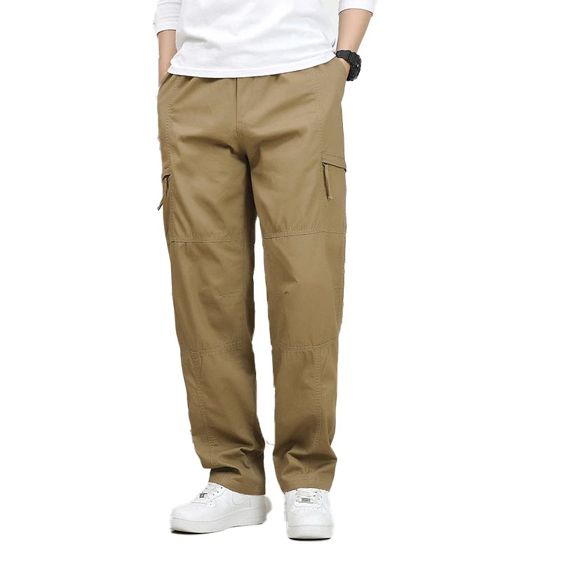 IPPOLICH Loose Fit Trousers Youth Workwear Pants New Cargo Pants Men's Loose Straight Oversize Clothing Men Casual Street Pants