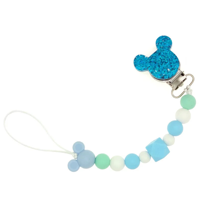 Baby Pacifier Clips Chain Silicone Beads Teether Toys Dummy Holder Pacifier Chain Gift