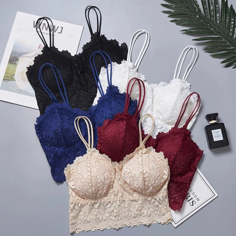 Women Lace Bra Push Up Tops Wireless Lingerie elegant Women Bralette Female Underwear Full Cup Comfortable Bra Without Underwire