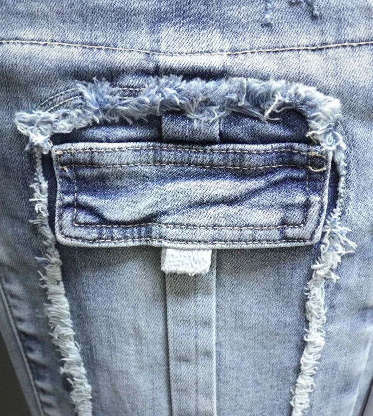 Jeans for Men Trousers Graphic Man Cowboy Pants with Pockets Cropped Korean Fashion Wide Leg Retro 2024 Trend Xs Cotton Regular
