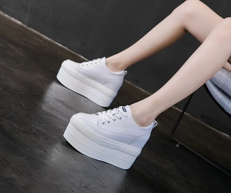 White Luxury Designer Sneakers On Platform Sports Shoes For Women  New Fashion Thick Bottom Wedding Shoes High Heel