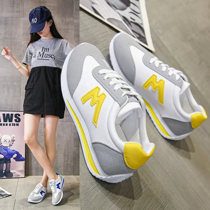 Women 2025New Women Casual Walking Shoes Spring Flat Lace-up Leather High Quality Sneakers Fashion Sports Shoes Zapatillas Mujer