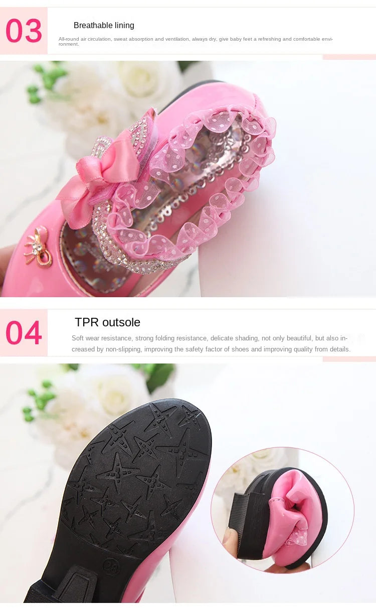 Mädchen Prinzessin Schuhe 2025 - Frühling Mode Lackleder Hochzeitsschuhe - Weiße Mary Janes Tanzschuhe Fee Dame