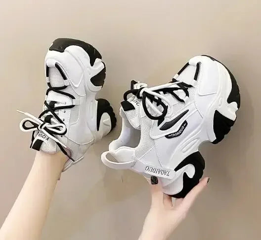 Fashion Sneakers For Women 11CM Platform Chunky Casual Shoes High Quality Autumn Woman Tenis Female Walking Trainers Thick Sole