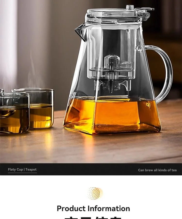GIANXI Glass Teapot And Pot Household Tea Set Teapot Heat-resistant Tea Water Separation Filter Flower Teapot Glass Teapot