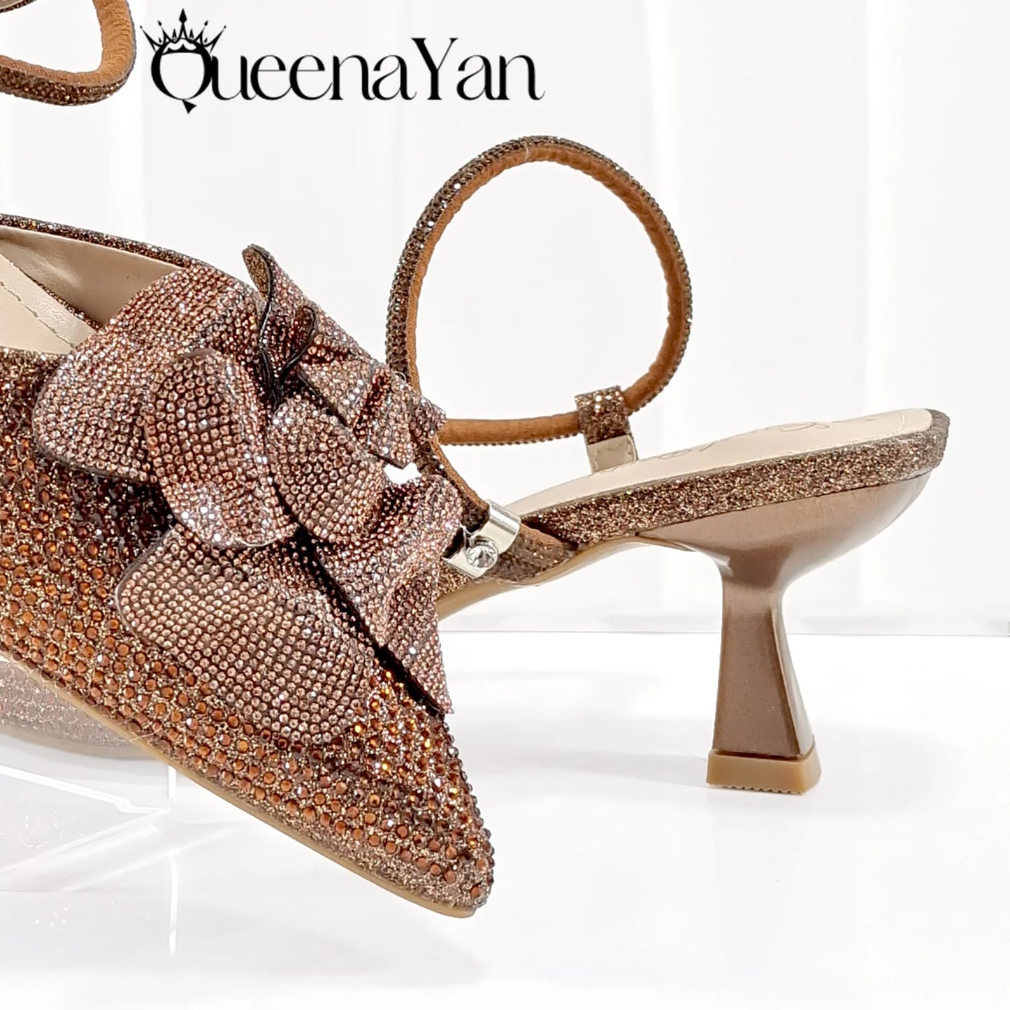 Queena Yan Italienisches Design Noble Stil Damen Sandalen Große Blumen Elegante Hohe Absatz Frauen Schuhe Party Schuhe