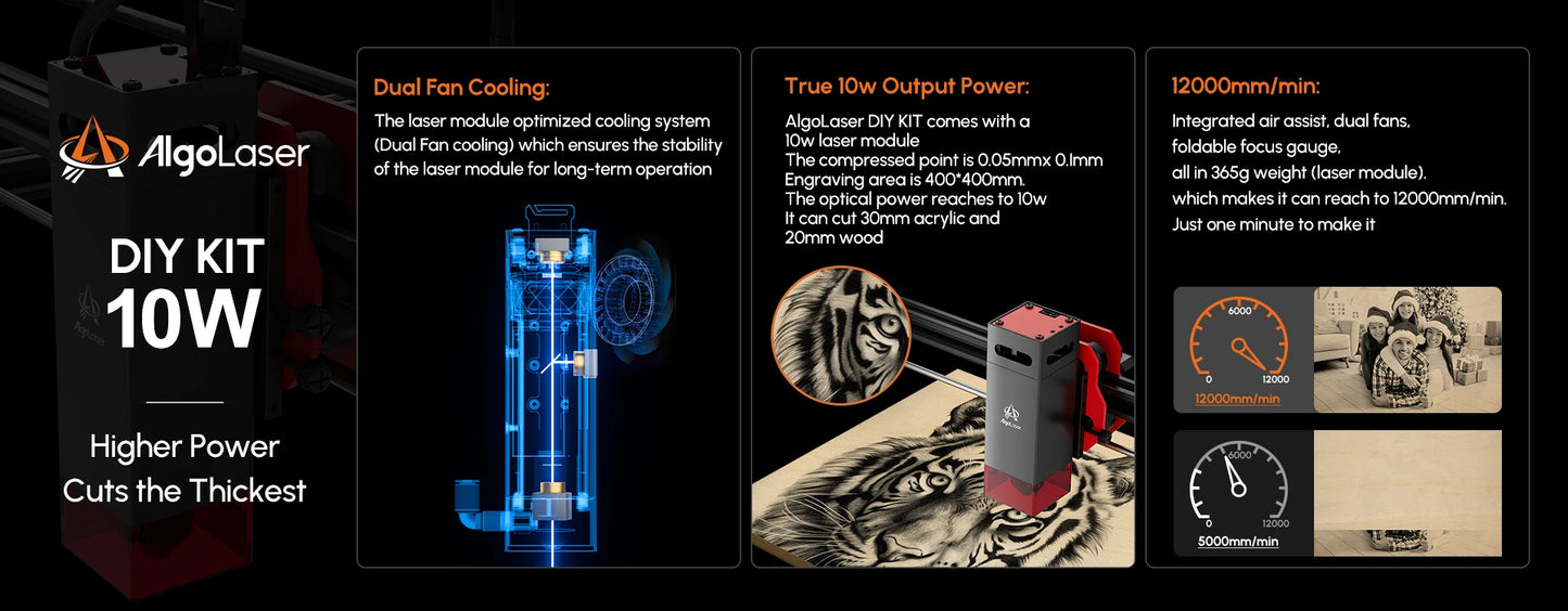 Laser-Gravur-Kit 2025: AlgoLaser DIY Rotary Roller 360° Rotation Engraving Cylindrical Objects Collection