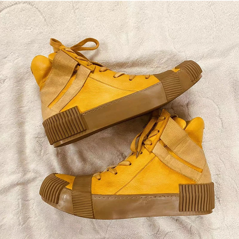 Ghete Black Street Original Design Goodyear Patchwork - Parte superioară din piele, talpă din cauciuc, mărimi 40–46