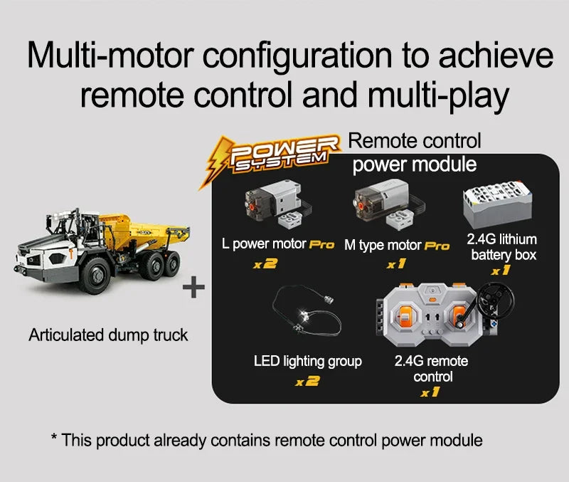Camion basculant Cada C61054 RC cu telecomandă - 3067 piese baterie