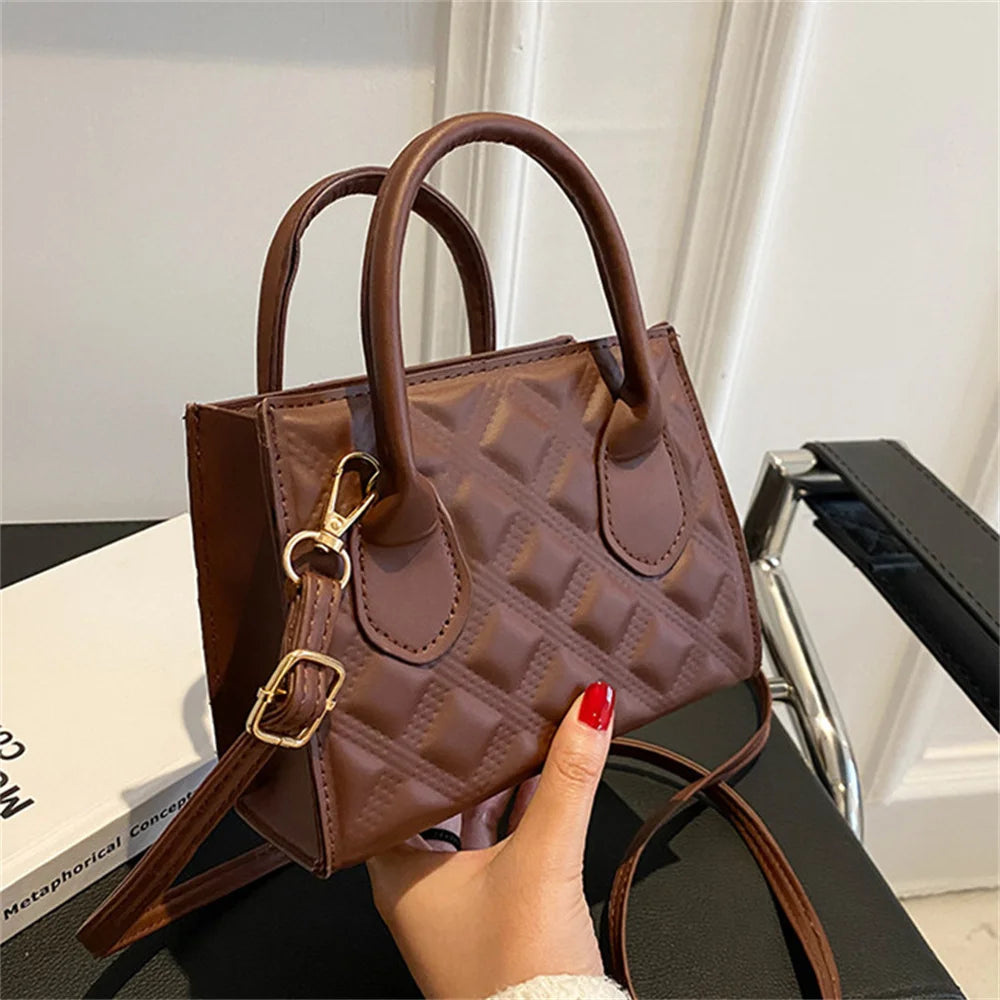 Fashion Shoulder Crossbody Bag For Women Solid Colour Pu Leather Simple Female Daily Bag Casual Handbag Purse Clutches