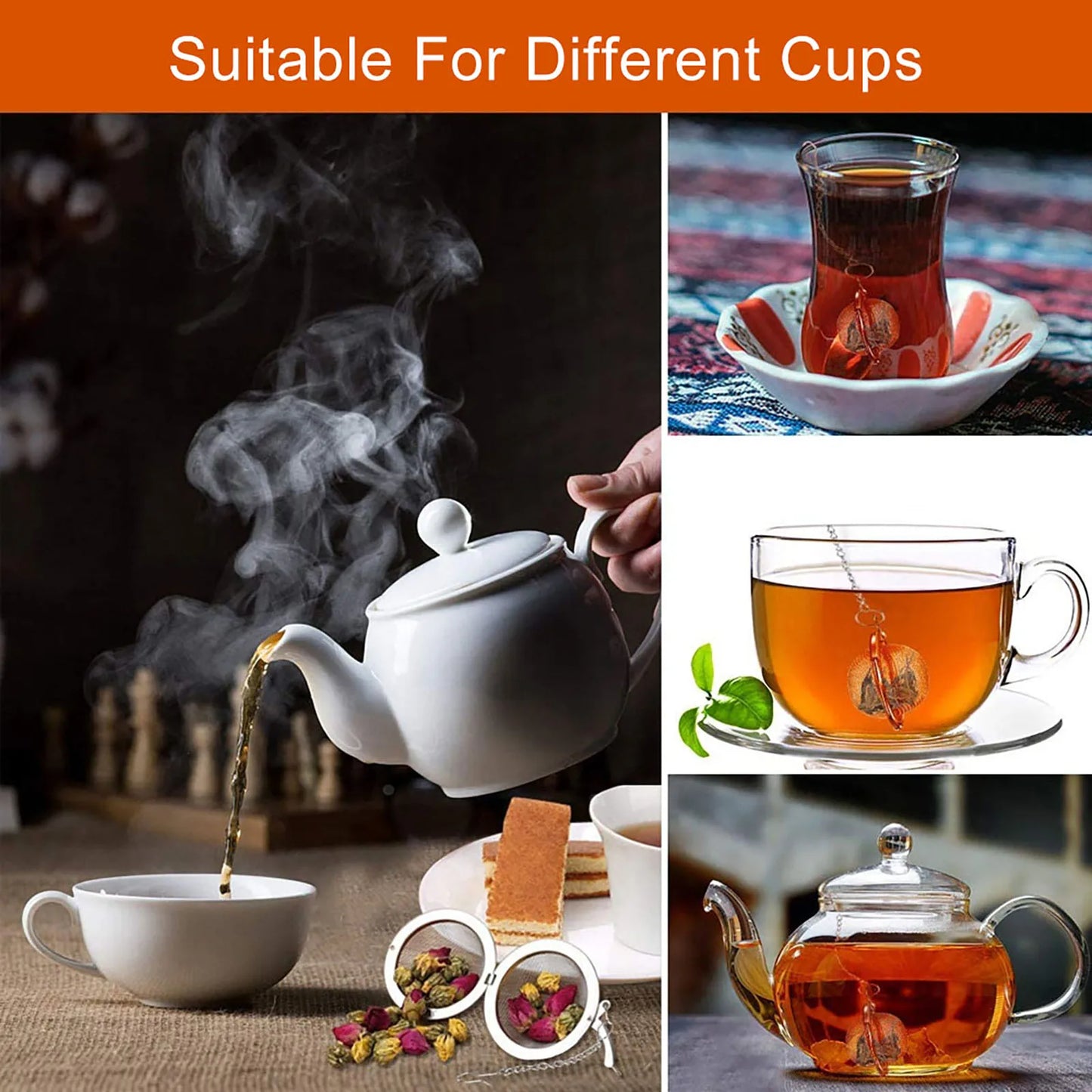 Tee-Sieb 2025: 8-20PCS Edelstahl Spice Tea Ball - Filter Strainer Infuser Sphere Kitchen Tools Collection