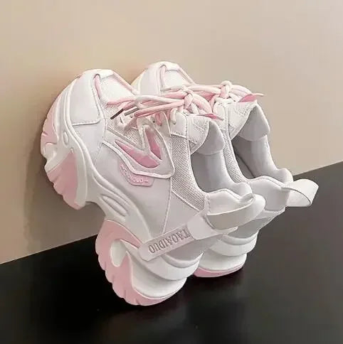 Fashion Sneakers For Women 11CM Platform Chunky Casual Shoes High Quality Autumn Woman Tenis Female Walking Trainers Thick Sole