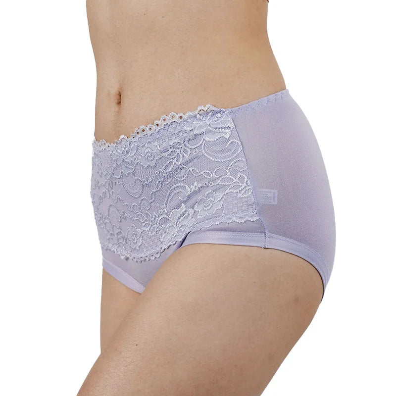 Yueyun NNK826 Dantelă - Set de 4 chiloți din poliester și spandex, talie înaltă