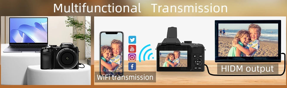 NBD 64MP Digital Camera for Photography, 4K Vlogging Camera with 3’’ Flip Screen,16X Digital Zoom,2 Batteries, 32GB TF Card