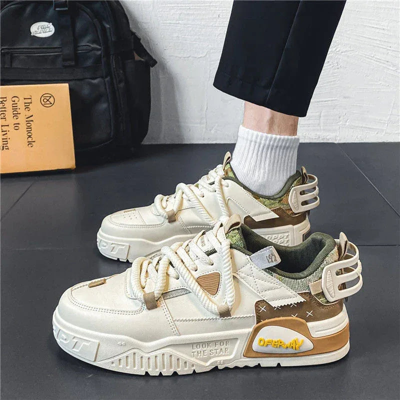 New Shoes for Men Sneakers Breathable Casual Fashionable Skateboard Shoes Male Low Top Platform Vulcanized Shoes Tenis Masculino - Golden Bridge Store