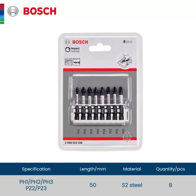 Bosch Resistant Impact Bits for Screwdriver Drill Accessories S2 Steel Metal Drills Bit Set for Bosch GDR/GDX Series Power Tools