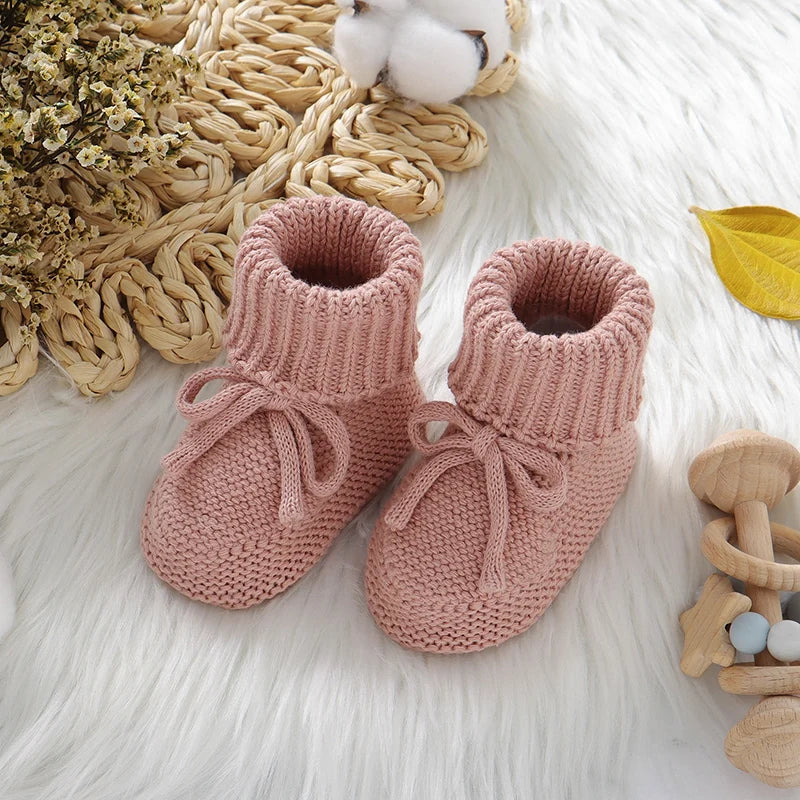 Baby-Schuhe 2025: mimixiong Baby Shoes Solid Color Knitted Newborn Boys Girls - Boots First Walkers Soft Bottom Infant Unisex Footwear 0-18m Child Booties Collection