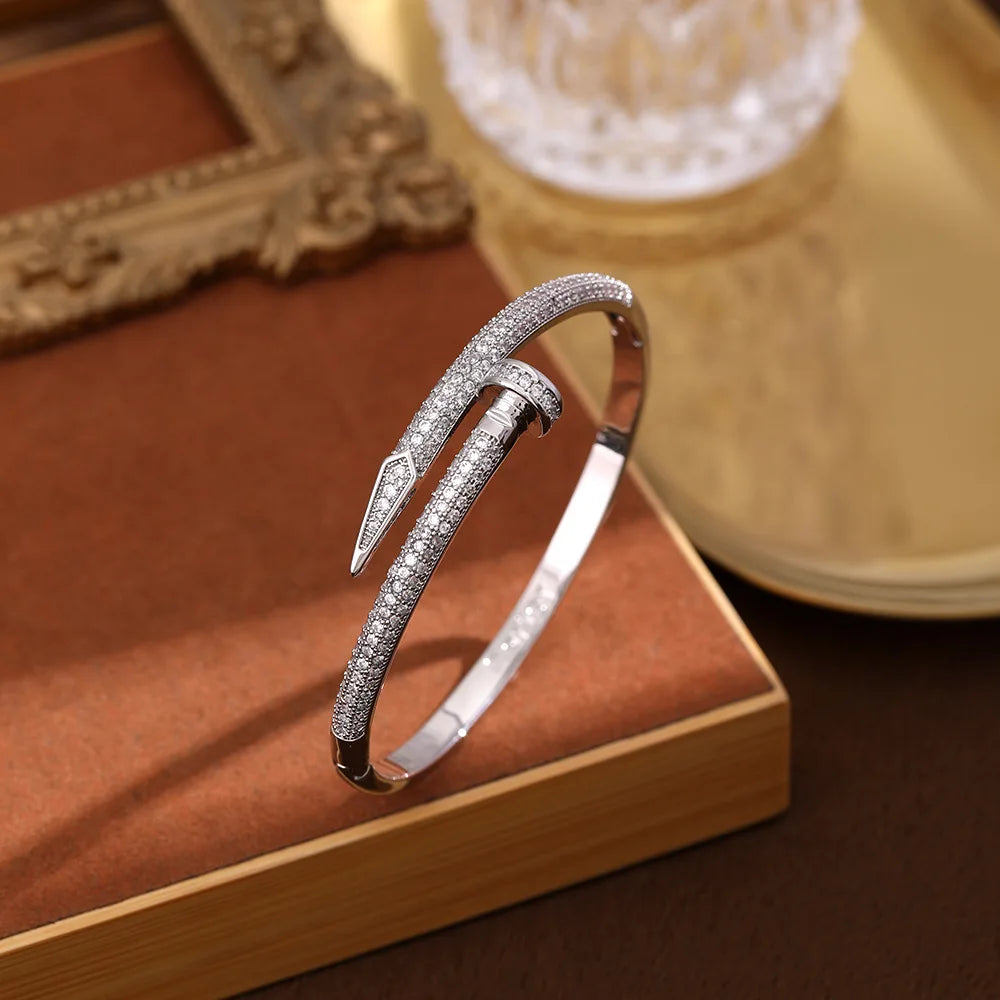 UILZ Luxus Römisch Kristall Geometrisch Kette Armbänder Für Frauen Trendy Goth Voller Strass Charm Bangles Hochzeit Schmuck Accessoires