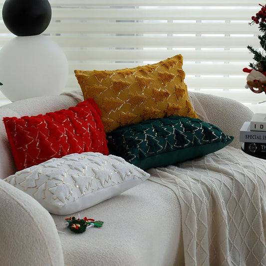 30x50 Weihnachtsbaum Plüsch dekorativer Kissenbezug Pailletten Dekokissenbezug für Wohnzimmer Sofa Schlafzimmer Weihnachtsdekoration