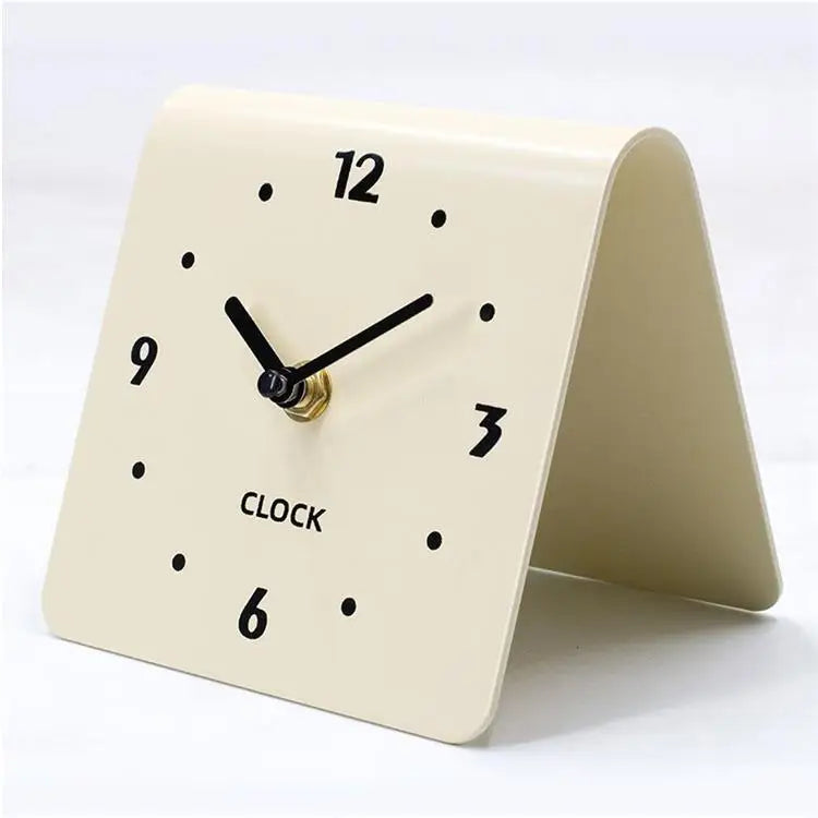 Cream Desktop Living Room Home Clock Modern Creative Desktop Clock Silent Ornament