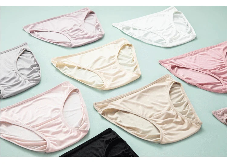 SuyaDream 3Stk/Los Frauen Höschen 100% Natürlich Seide Low-Rise Slips Gesund Basic Alltag Tragen Unterwäsche 2022 Neu Intimates