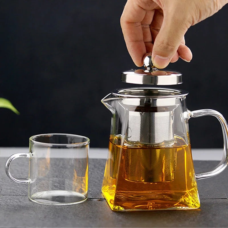 Glass Teapot with Infuser Tea Set Kettle Maker Infusers Jug Teaware Kitchen Dining Bar Home Tea Kit Glass Teapot Samovar