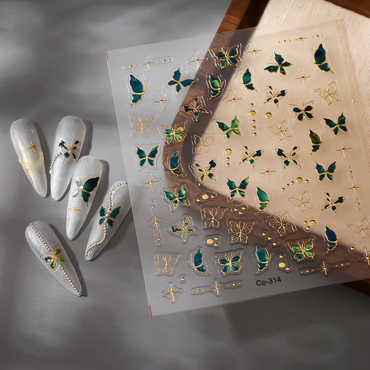 Choice CO-314 5D Gold Schmetterling - Acryl Sticker 8x9.5