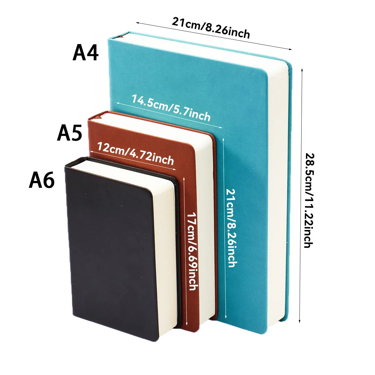 PU-Leder Notizbuch 2025: A4/A5/A6 Super-Thick - Travel Journal Collection
