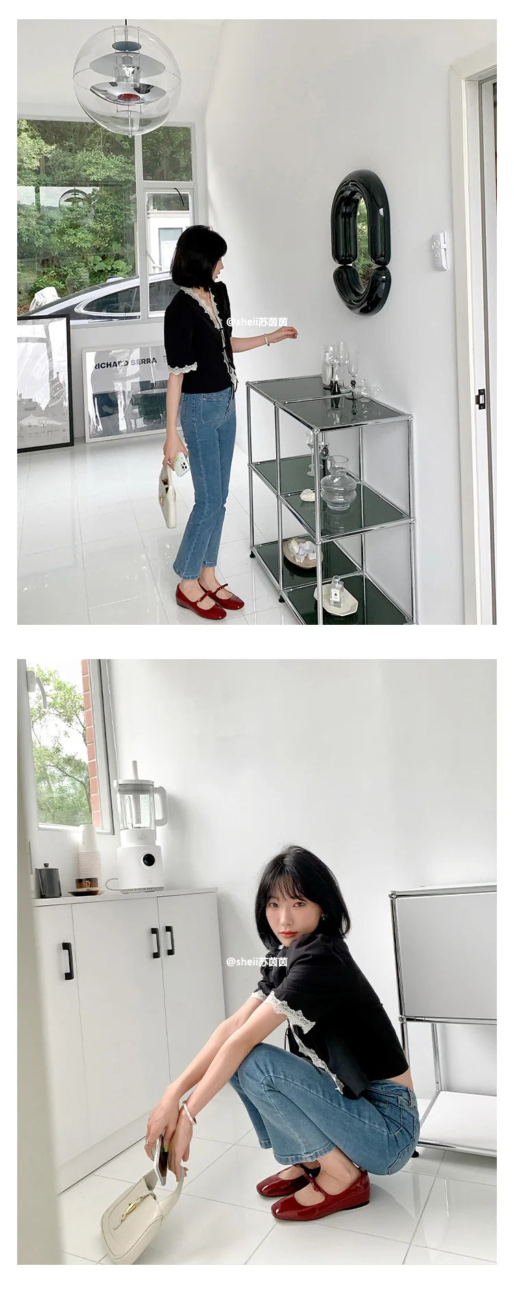 Ballet Falts Shoes for Women Bow Tie Elegant Women's Loafers Shoes with Low Heels Black Leather Mary Janes Desinger Shoes Ladies