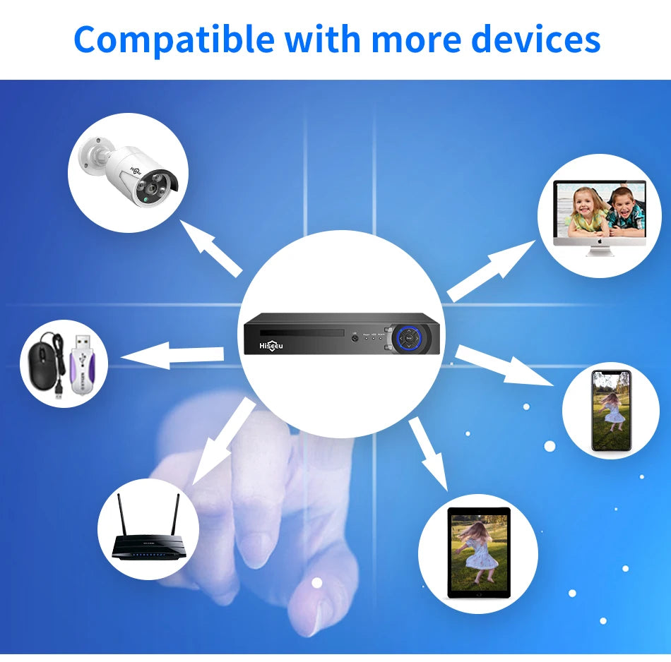 Sistem de supraveghere 2025: Hiseeu 5MP 3MP 8CH POE NVR Înregistrare video audio - Kit sistem de camere de supraveghere IP CCTV ONVIF Set pentru exterior, casă, colecție impermeabilă