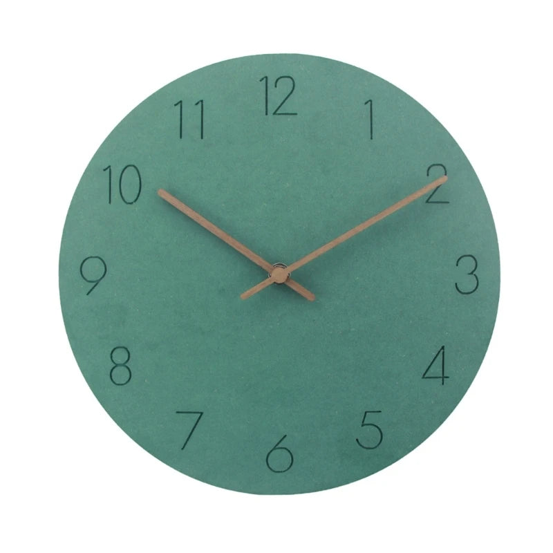 Wooden Simple Round Wall Clock Non Ticking Silent Clocks Modern Office Wall Clocks Homes Decor Easy to Read