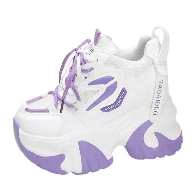 Fashion Sneakers For Women 11CM Platform Chunky Casual Shoes High Quality Autumn Woman Tenis Female Walking Trainers Thick Sole