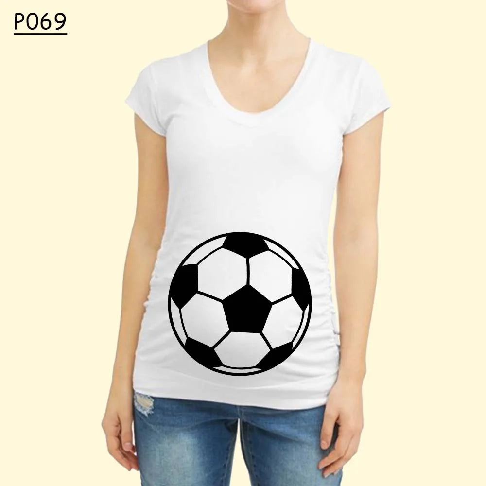Cartoon Ball Umstandsmode 2025 - Kurze Ärmel T-Shirt Sommer Frauen Schwangerschaft - Hot Stillen Bedruckt Schwangere Tops Tee